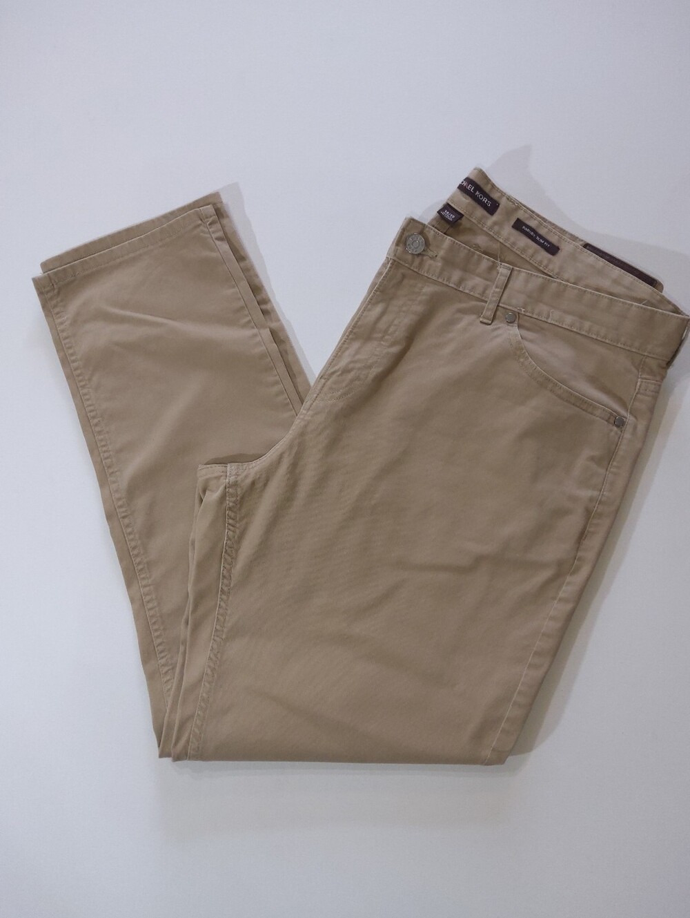 Michael Kors Parker Slim Fit Khaki Pants Mens Sz 38x30 Classic Business Casual